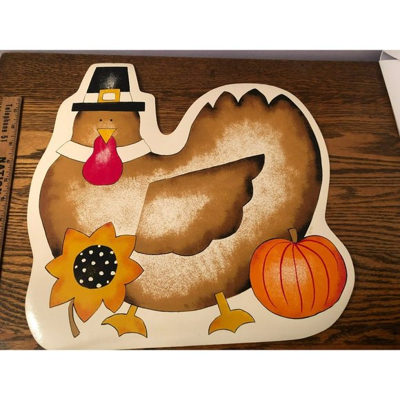 Vintage Set of 4 Vinyl Placemats, Turkey Placemat, Wipeable Placemat - Picture 2 of 4